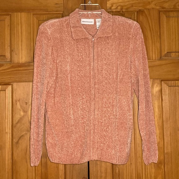 NWOT Vintage Alfred Dunner Chenille Zip Front Sweater Size M - Picture 1 of 14